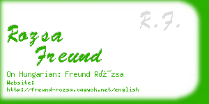 rozsa freund business card